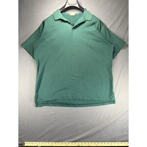Vintage LL Bean Double L Polo Men's XL Short Sleeve Shirt Green Made In USA